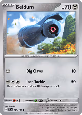 Beldum 113/162 Pokemon card