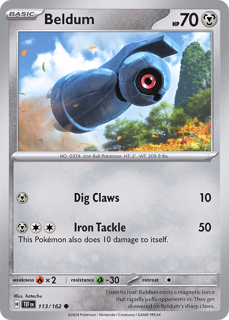 Beldum 113/162 Pokemon card