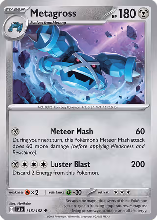 Metagross 115/162 Pokemon card