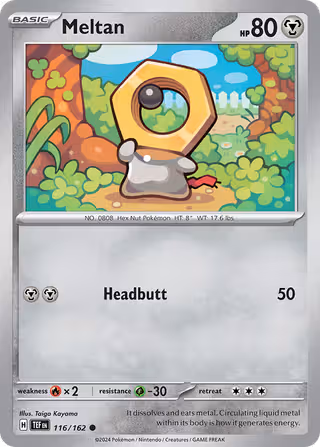 Meltan 116/162 Pokemon card