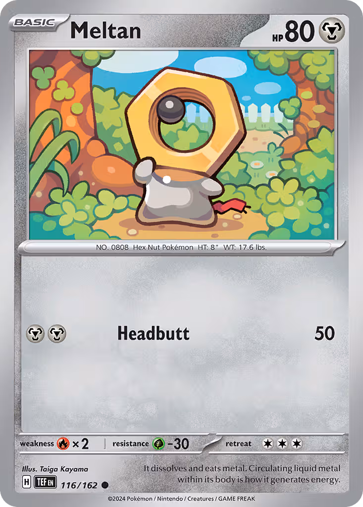 Meltan 116/162 Pokemon card