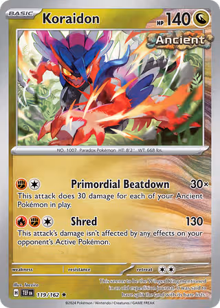 Koraidon 119/162 Pokemon card