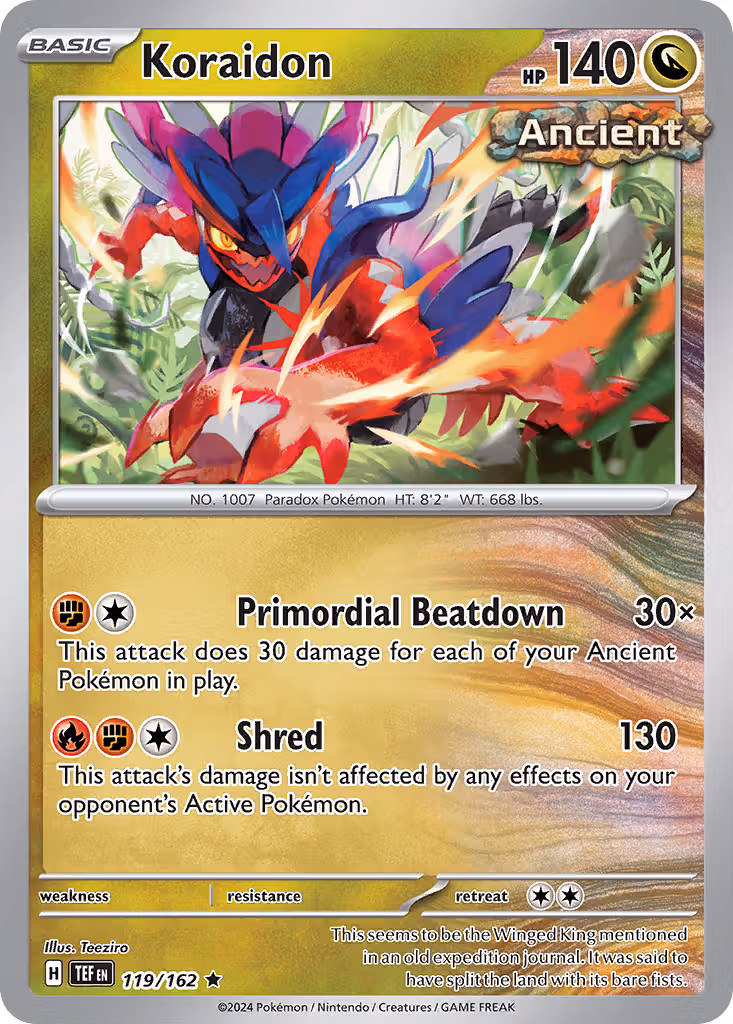 Koraidon 119/162 Pokemon card