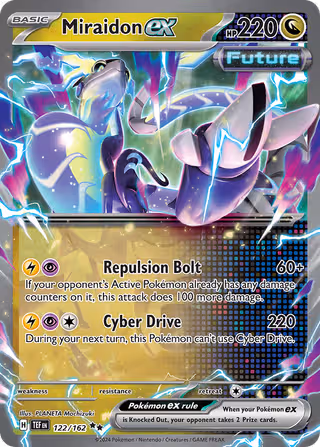 Miraidon ex 122/162 Pokemon card