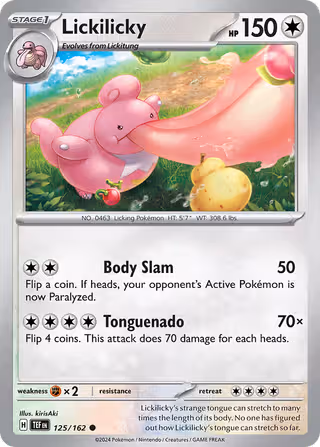 Lickilicky 125/162 Pokemon card