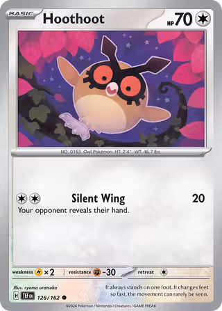 Hoothoot 126/162 Pokemon card