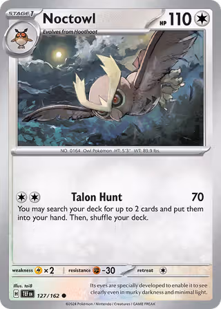 Noctowl 127/162 Pokemon card