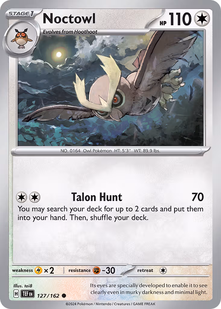 Noctowl 127/162 Pokemon card