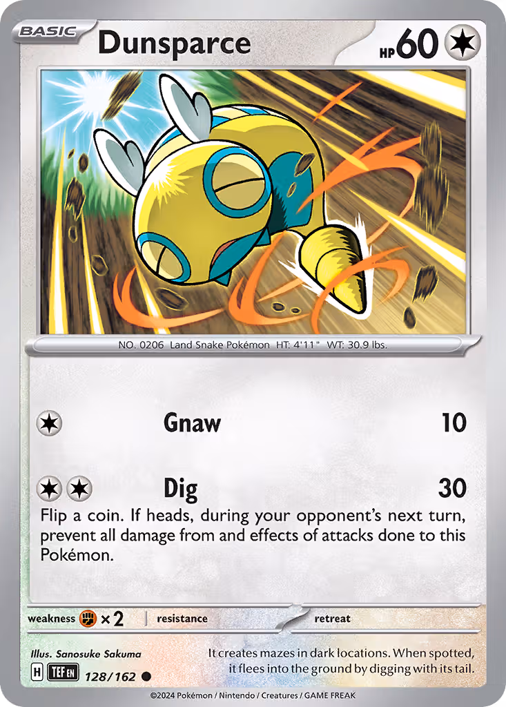 Dunsparce 128/162 Pokemon card