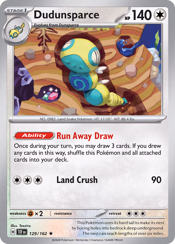 Dudunsparce 129/162 Pokemon card