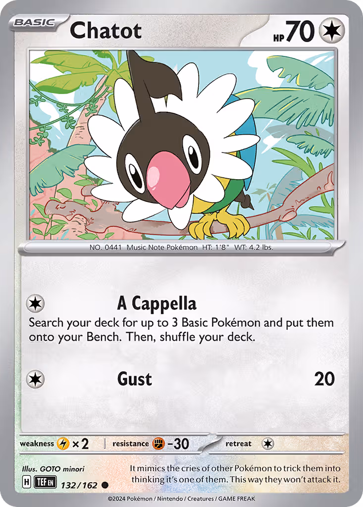 Chatot 132/162 Pokemon card