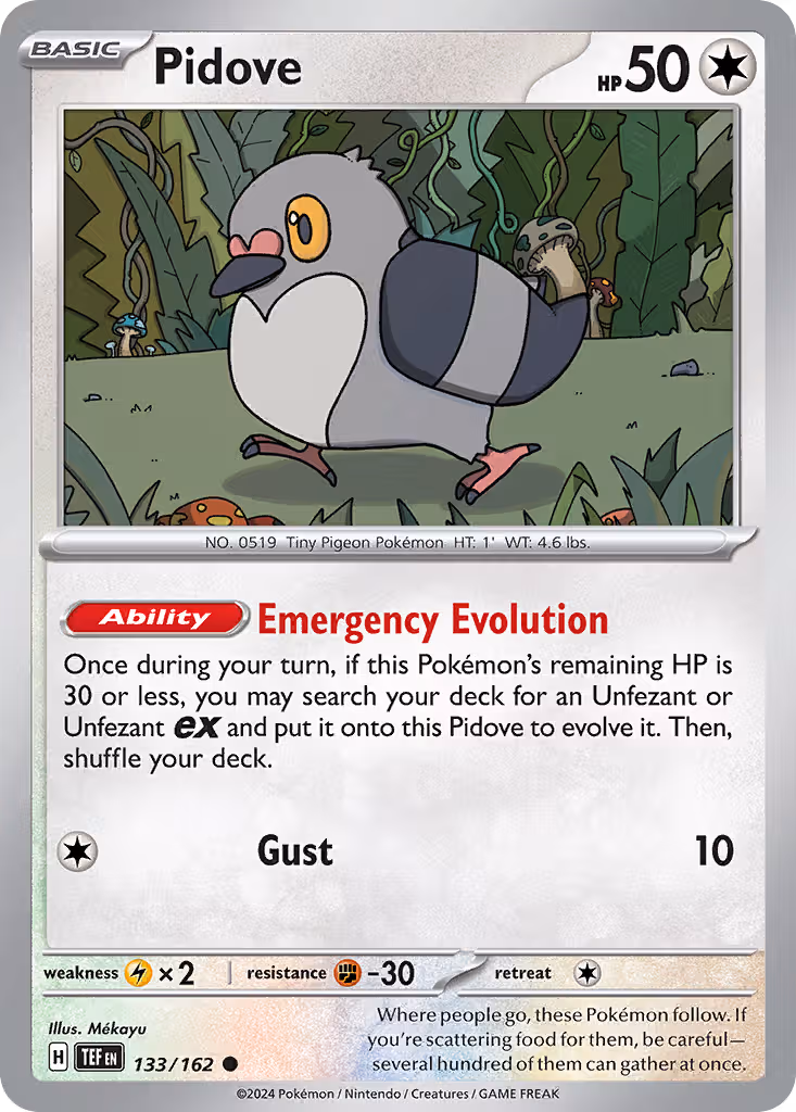 Pidove 133/162 Pokemon card