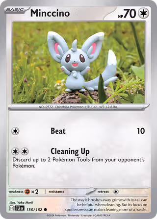 Minccino 136/162 Pokemon card