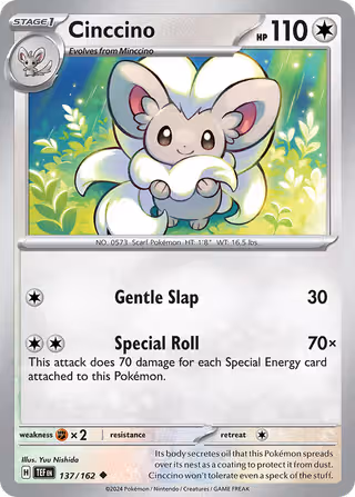 Cinccino 137/162 Pokemon card