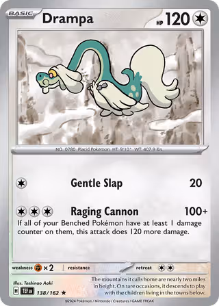 Drampa 138/162 Pokemon card