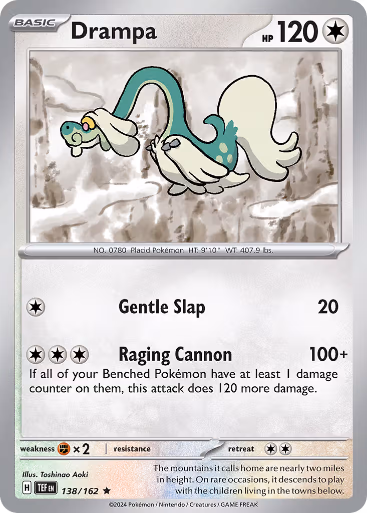 Drampa 138/162 Pokemon card