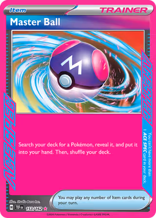 Master Ball 153/162 Pokemon card