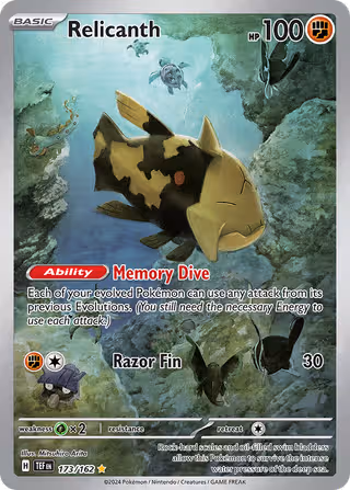Relicanth 173/162 Pokemon card
