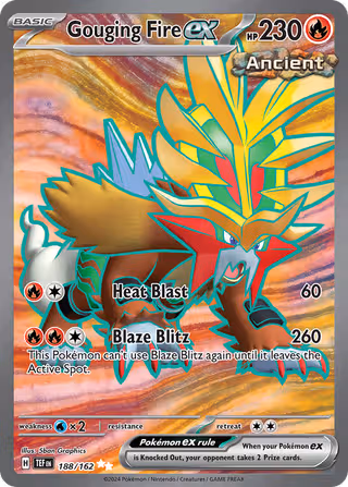 Gouging Fire ex 188/162 Pokemon card