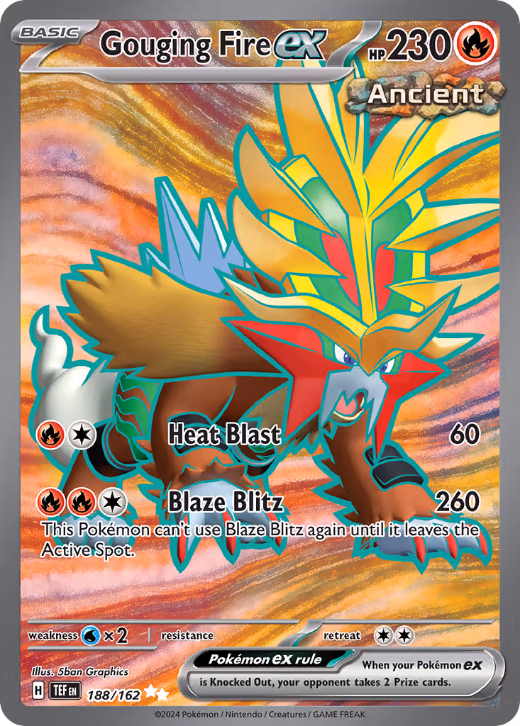 Gouging Fire ex 188/162 Pokemon card