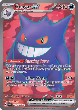 Gengar ex 193/162 Pokemon card