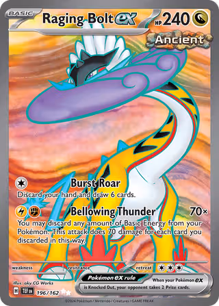 Raging Bolt ex 196/162 Pokemon card