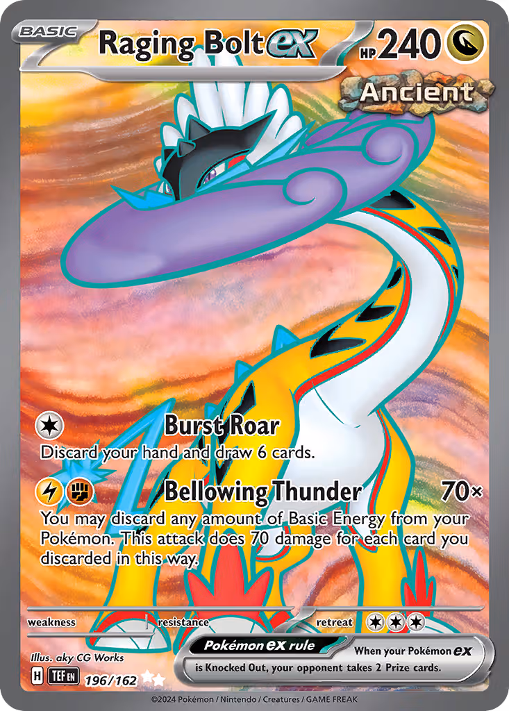 Raging Bolt ex 196/162 Pokemon card