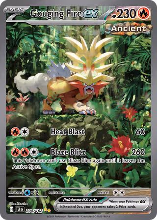 Gouging Fire ex 204/162 Pokemon card