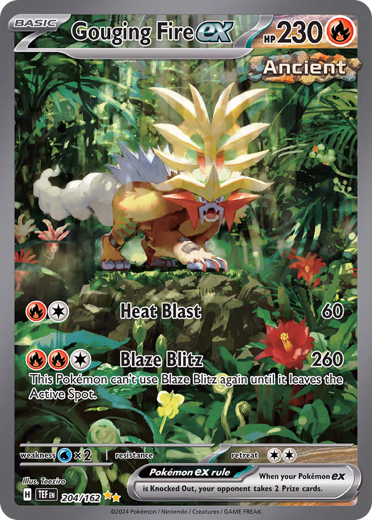 Gouging Fire ex 204/162 Pokemon card