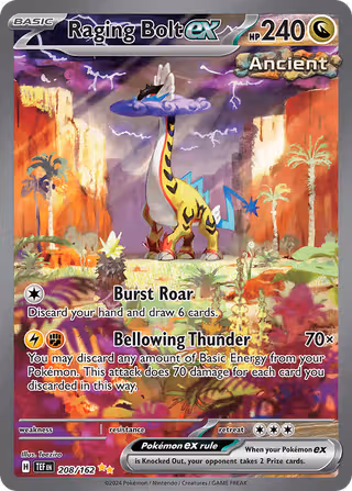 Raging Bolt ex 208/162 Pokemon card