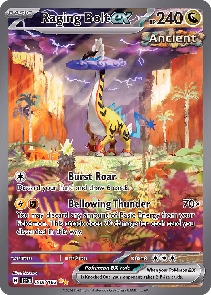 Raging Bolt ex 208/162 Pokemon card