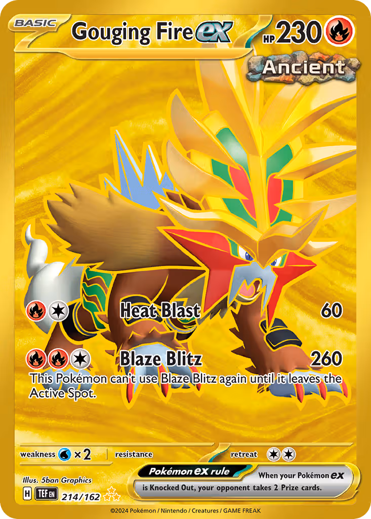 Gouging Fire ex 214/162 Pokemon card