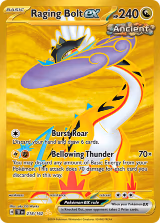 Raging Bolt ex 218/162 Pokemon card