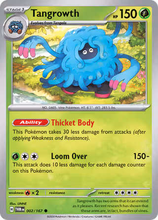 Tangrowth 2/167 Pokemon card