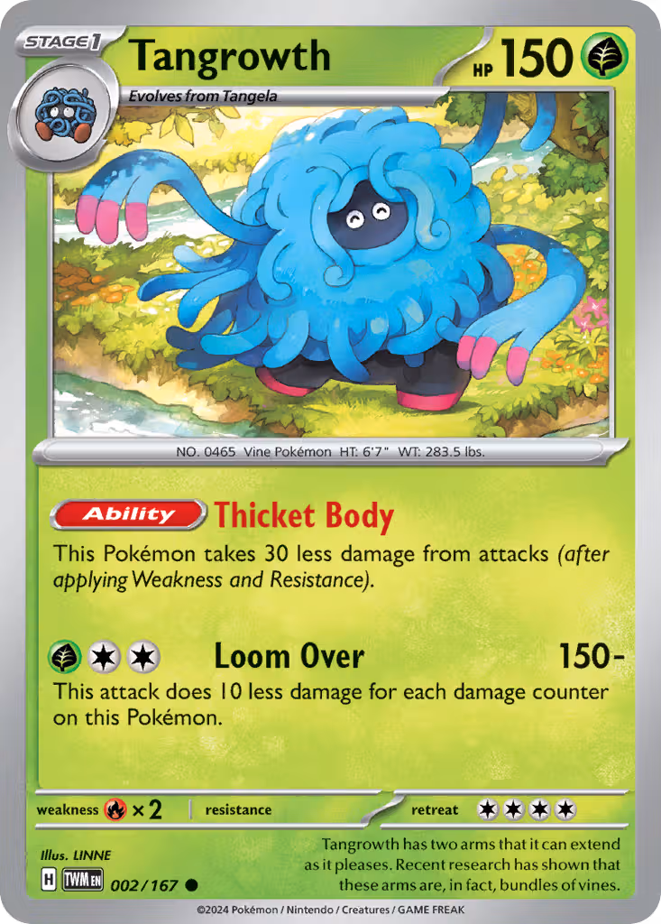 Tangrowth 2/167 Pokemon card