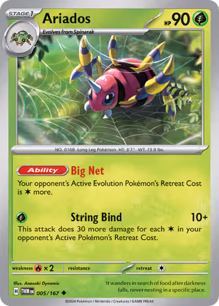 Ariados 5/167 Pokemon card