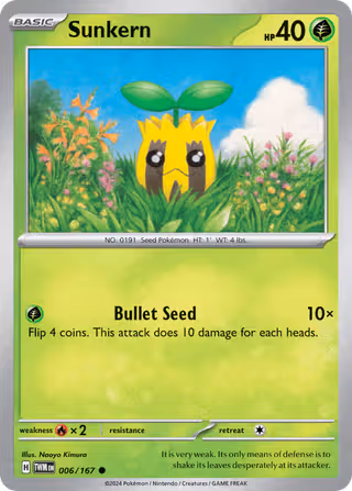 Sunkern 6/167 Pokemon card