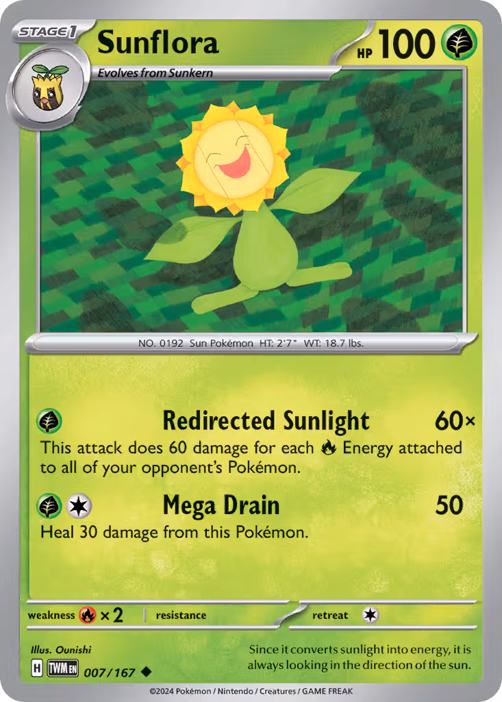 Sunflora 7/167 Pokemon card