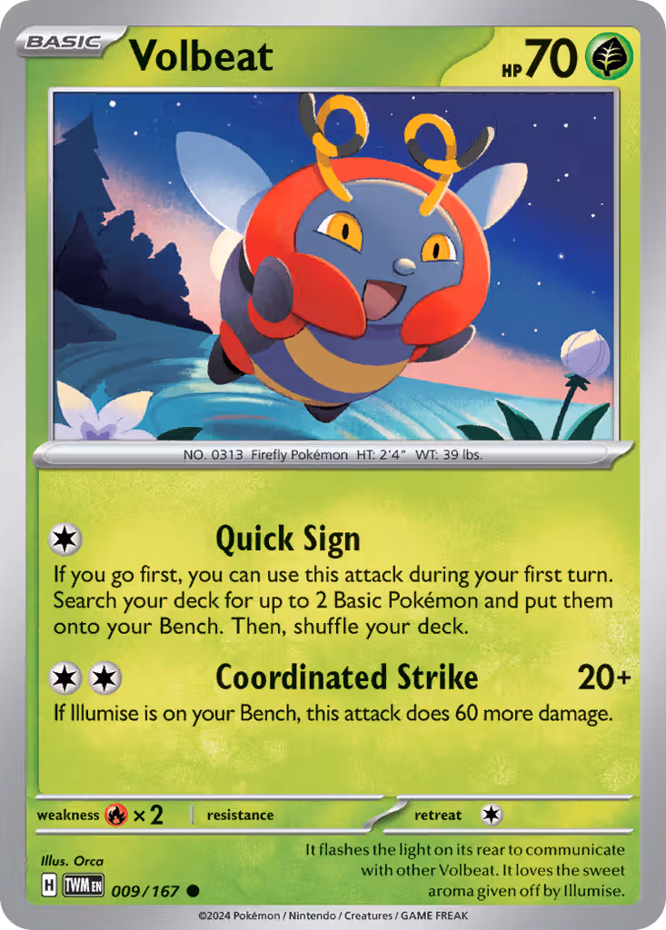 Volbeat 9/167 Pokemon card