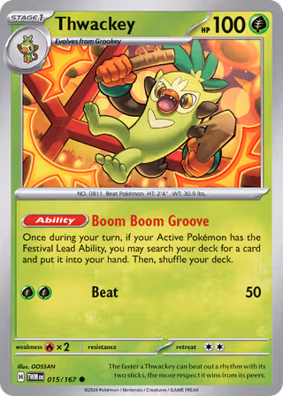 Thwackey 15/167 Pokemon card