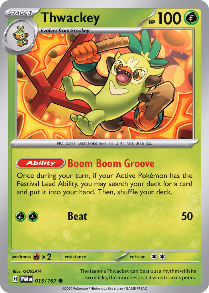 Thwackey 15/167 Pokemon card