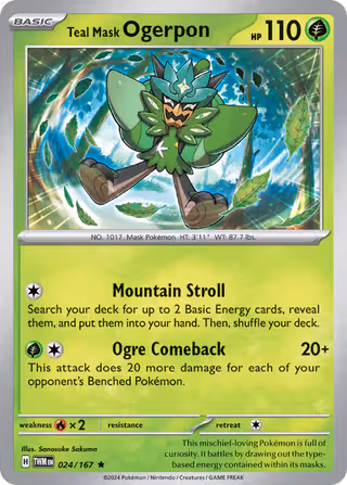 Teal Mask Ogerpon 24/167 Pokemon card