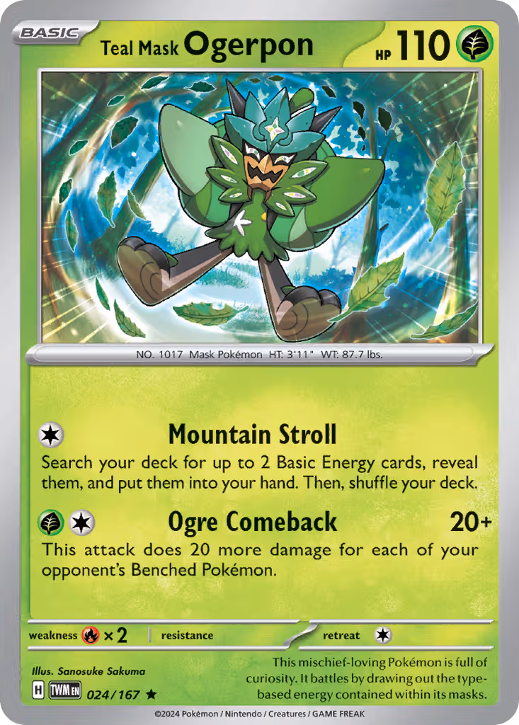 Teal Mask Ogerpon 24/167 Pokemon card