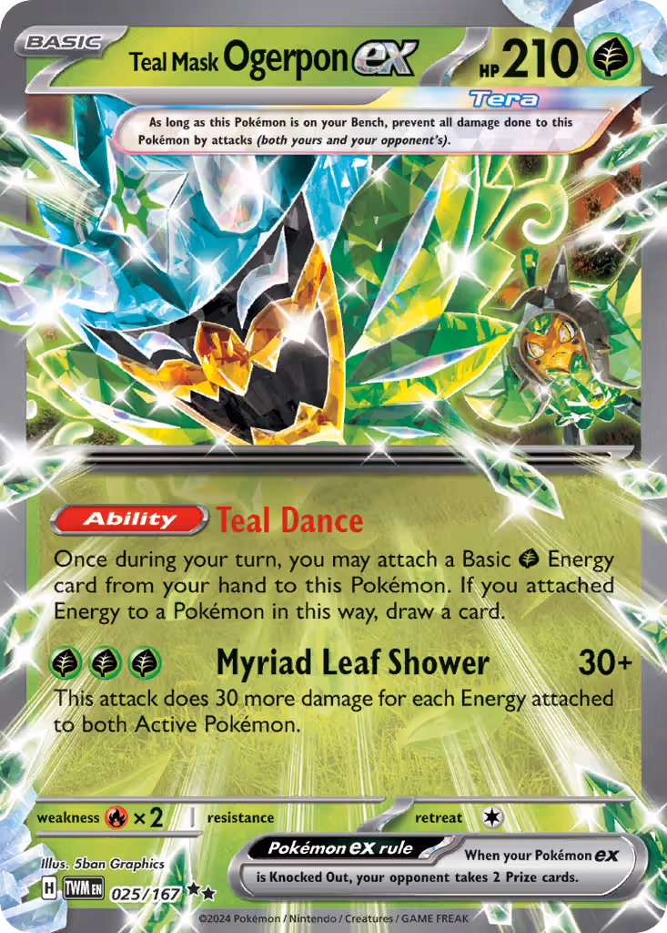 Teal Mask Ogerpon ex 25/167 Pokemon card