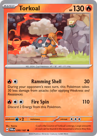 Torkoal 30/167 Pokemon card