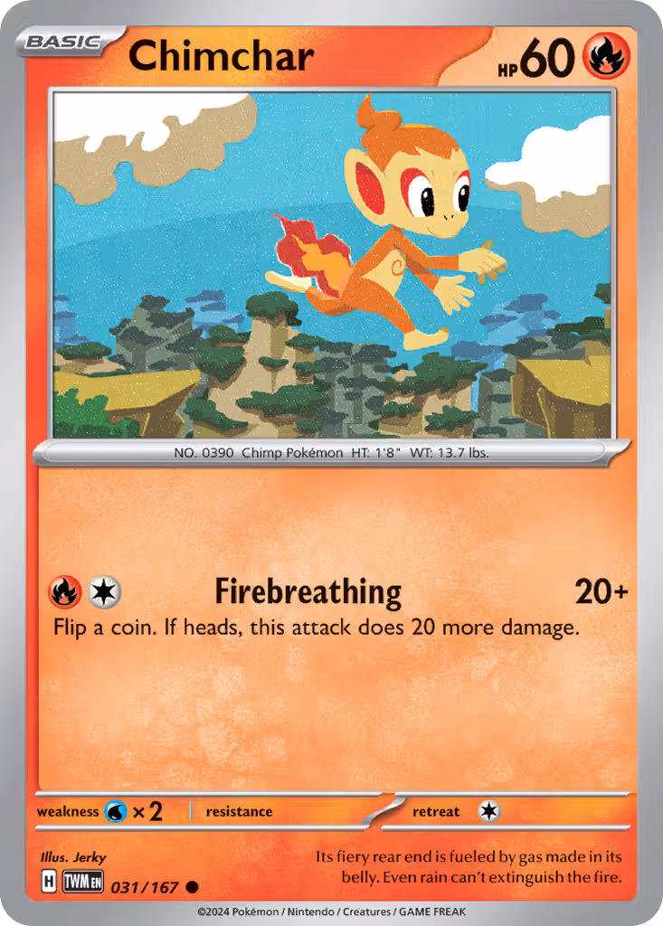 Chimchar 31/167 Pokemon card