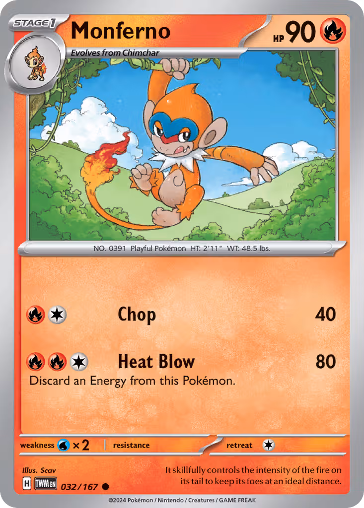 Monferno 32/167 Pokemon card