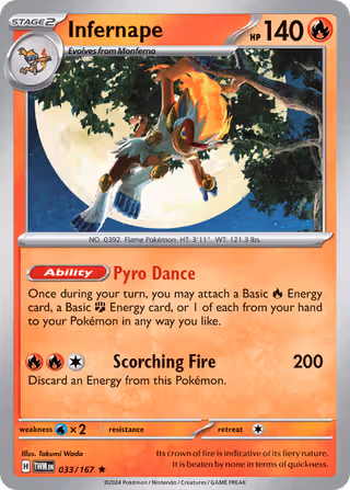 Infernape 33/167 Pokemon card