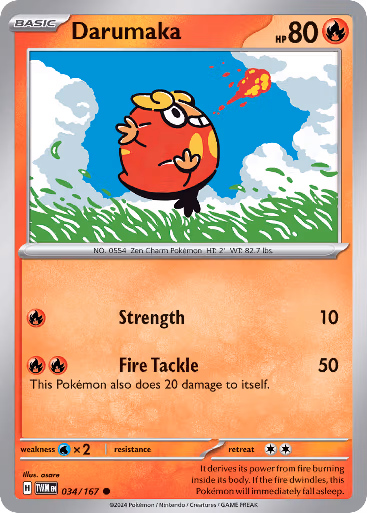 Darumaka 34/167 Pokemon card