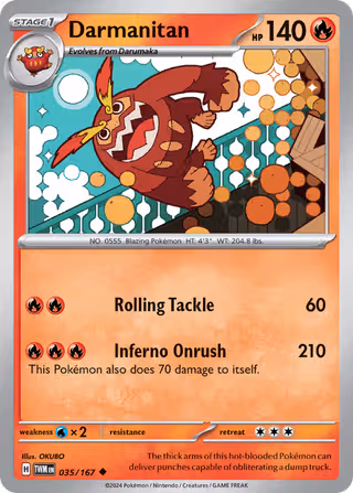 Darmanitan 35/167 Pokemon card